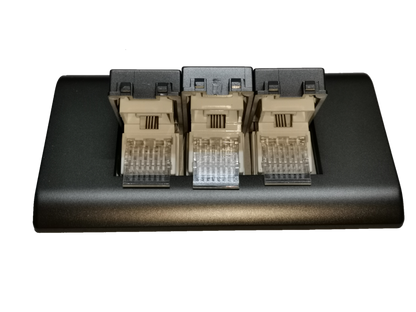 Royu 3 gang telephone outlet Dark Gray With Plate for reliable network connections