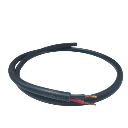 Phelps Dodge 3 meter 2.0mm 2 core royal cord wire with black insulation and exposed copper ends