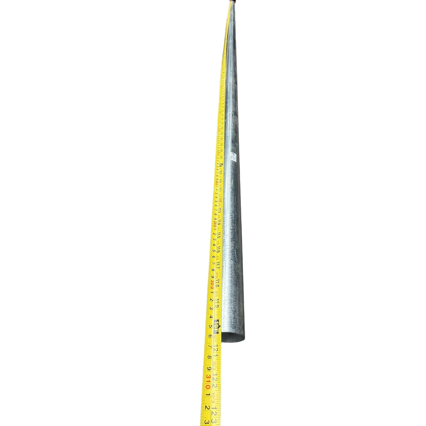 Mayer 3 RSC Pipe 3 Inches x 10Ft showcasing galvanized metal finish and measuring tape for dimensions