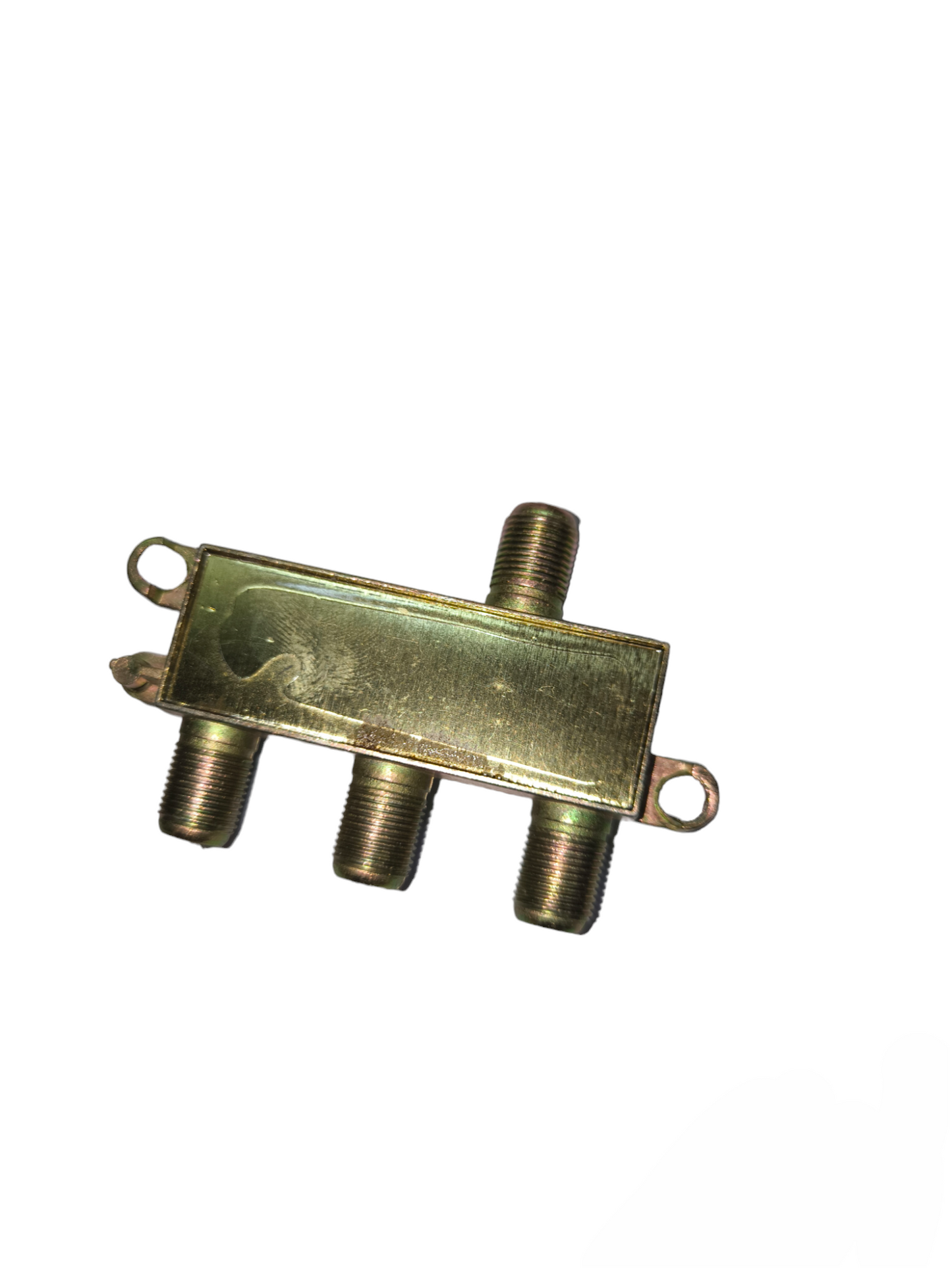 Metal 3 way cable splitter for TV parts and accessories with four coaxial connectors
