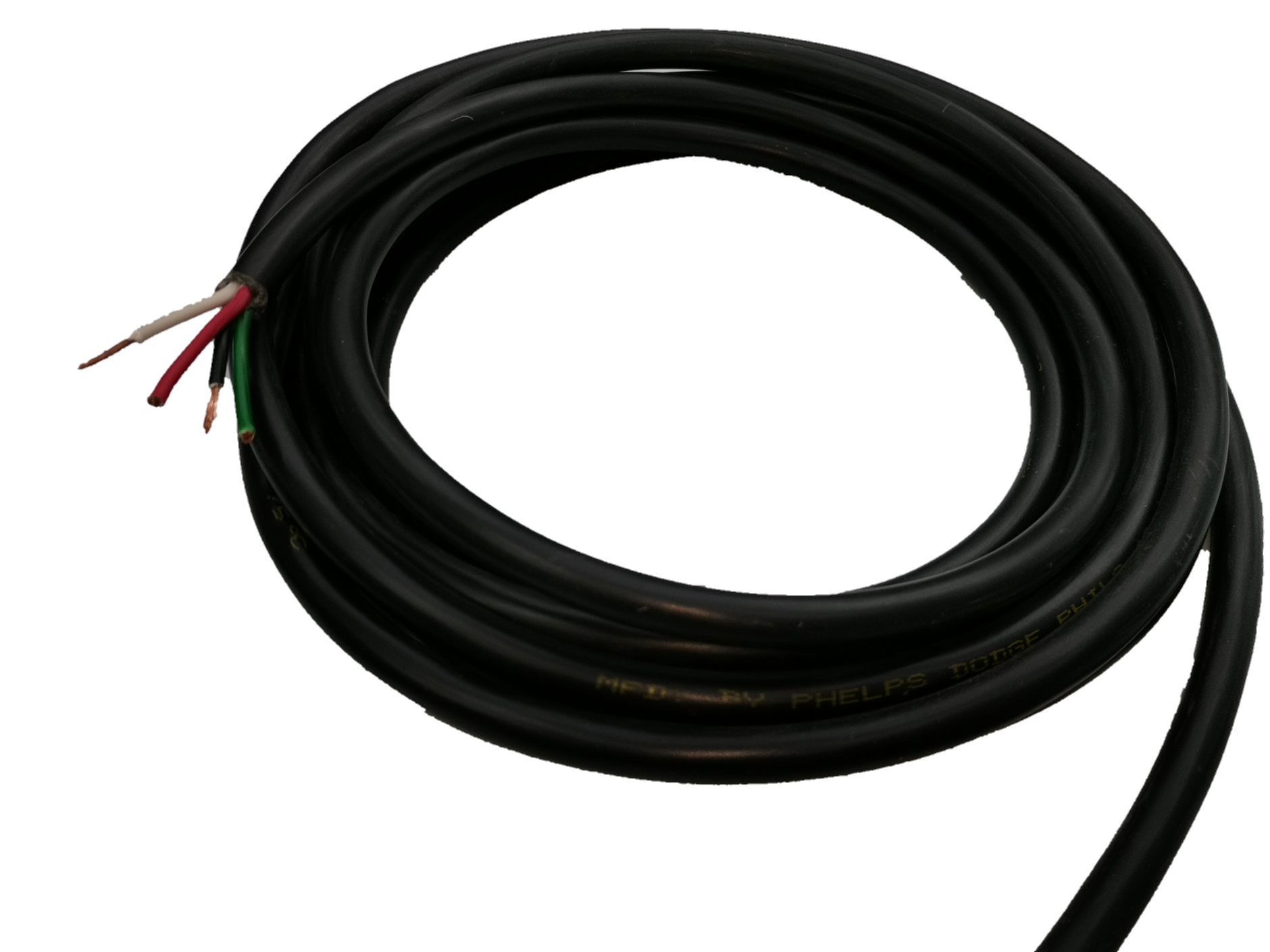 Phelps Dodge 3.5mm industrial power cable 25m 4 core black heavy-duty wire coil