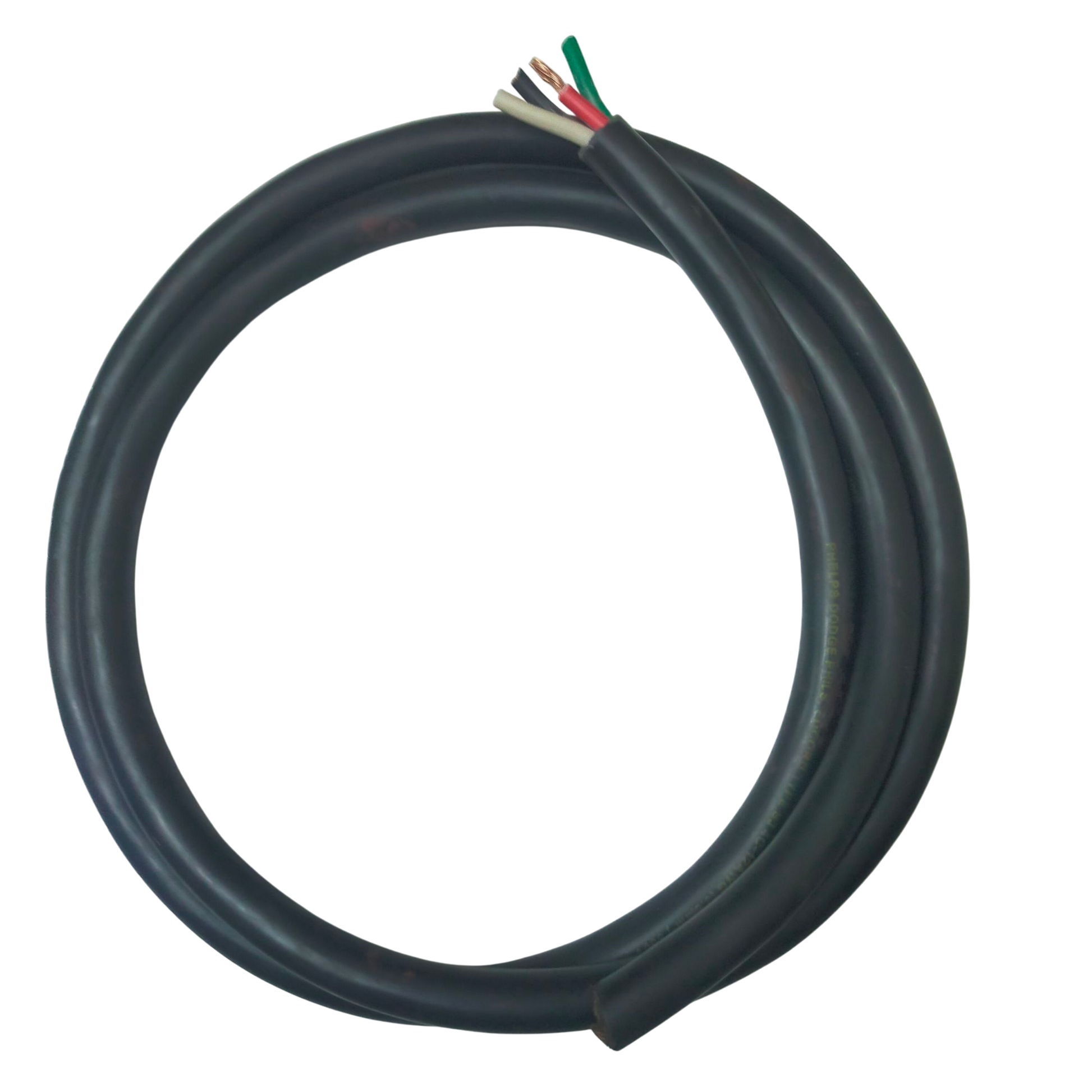 Phelps Dodge 3.5mm industrial power cable 25m 4 core with black insulation and exposed colored wires
