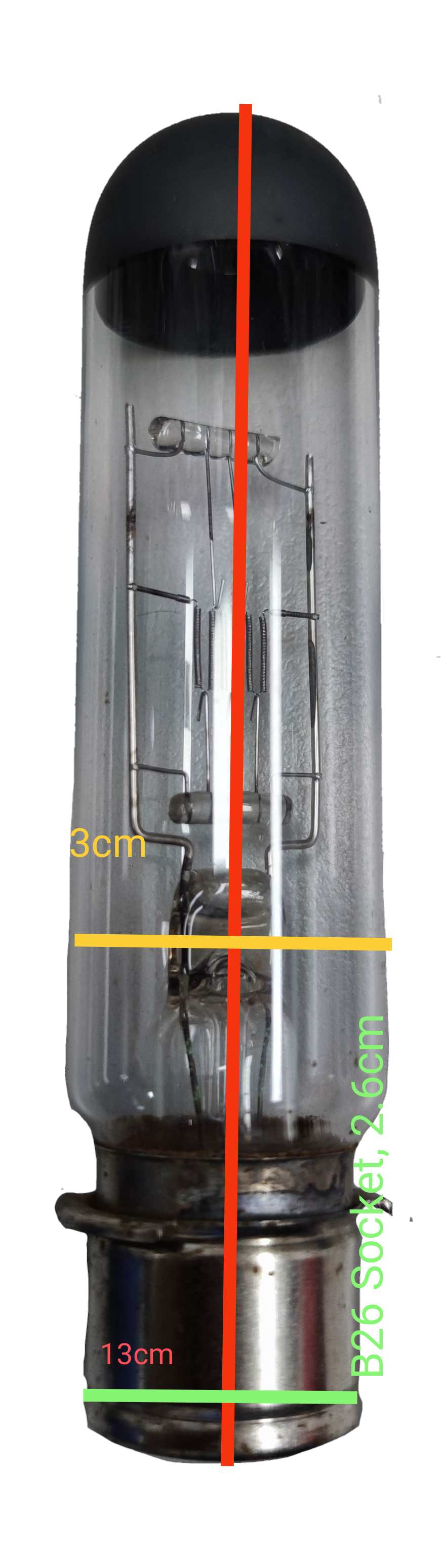 Sylvania 300W B26 projector lamp for display incandescent bulb with clear glass and metal base
