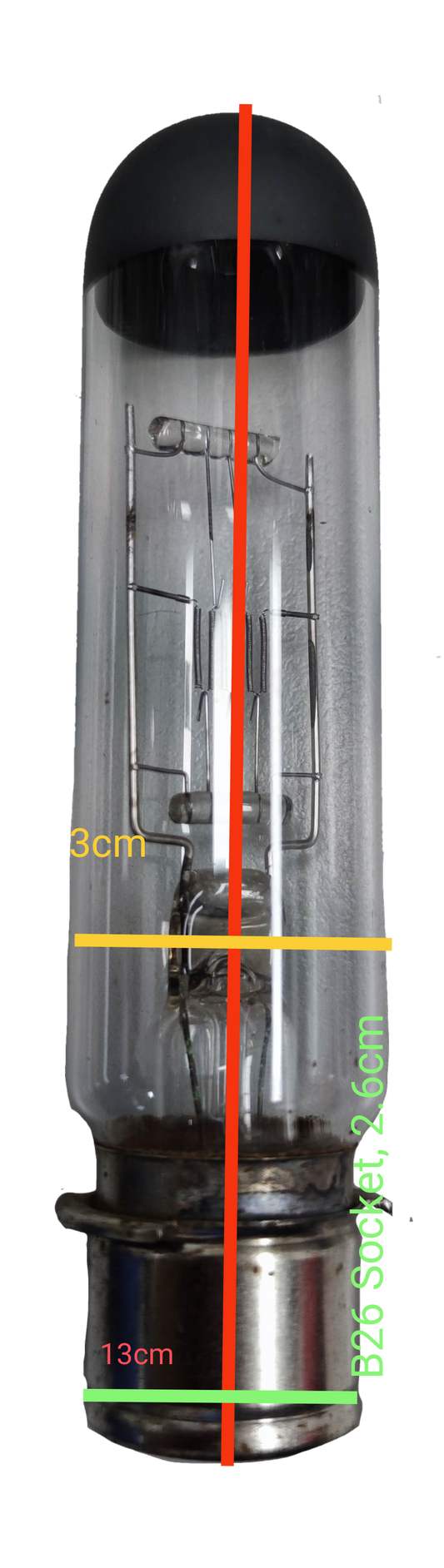 Sylvania 300W B26 projector lamp for display incandescent bulb with clear glass and metal base