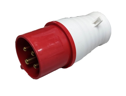 Grippes 32A 3P+E Industrial Plug 6h (4P) 380-415V Cord Connector Type # 24, Multiphase Power Connector IEC309-2