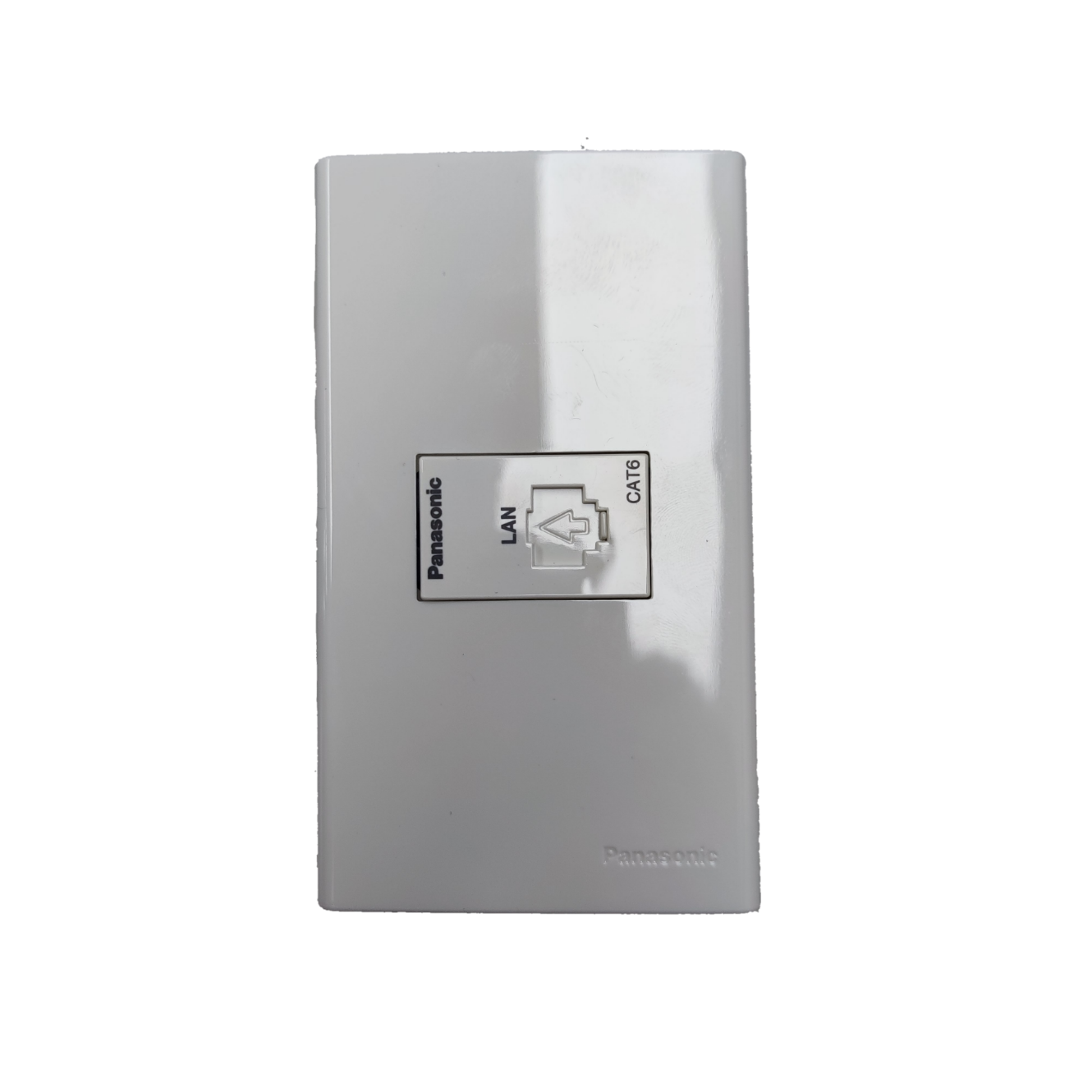 Panasonic 1 Gang CAT6 Data Outlet with Plate, 1 Gang CAT 6 Data Outlet with Plate, 1 Gang LAN Outlet CAT 6 with Plate, 1 Gang CAT6 Data Modular Jack with Plate WEG24886 / WEG6801W-1