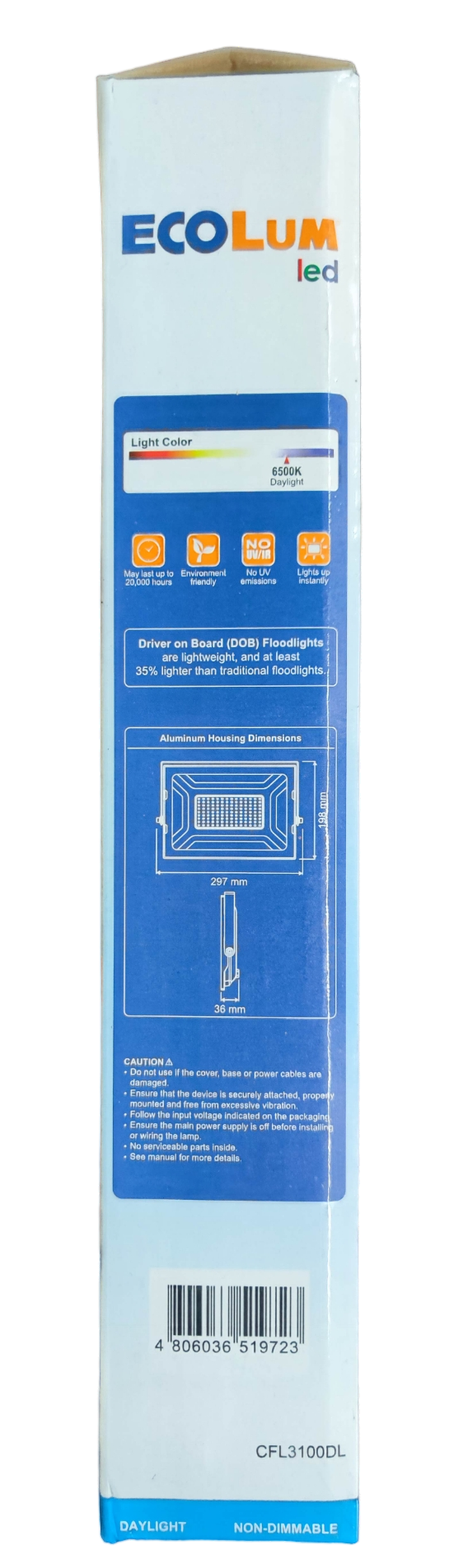 Ecolum 100W LED Flood Light 220V Daylight 6500K CFL3100DL