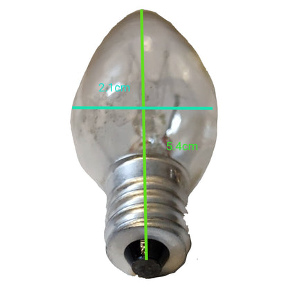 Pollux 5W Pilot Light E12 220V C7 1/2 Small Candle Shape Bulb Clear Tint Color Available in Clear, Green, Red, Blue and Yellow