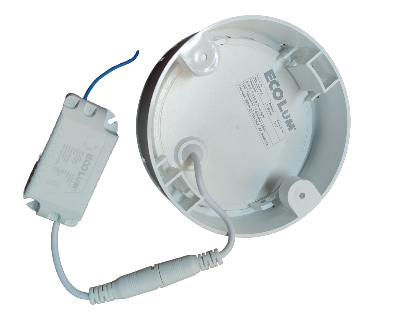 Ecolum 18W Daylight Surface Slim Downlight 8 inches 220V 6500K 8" LED Round Downlight