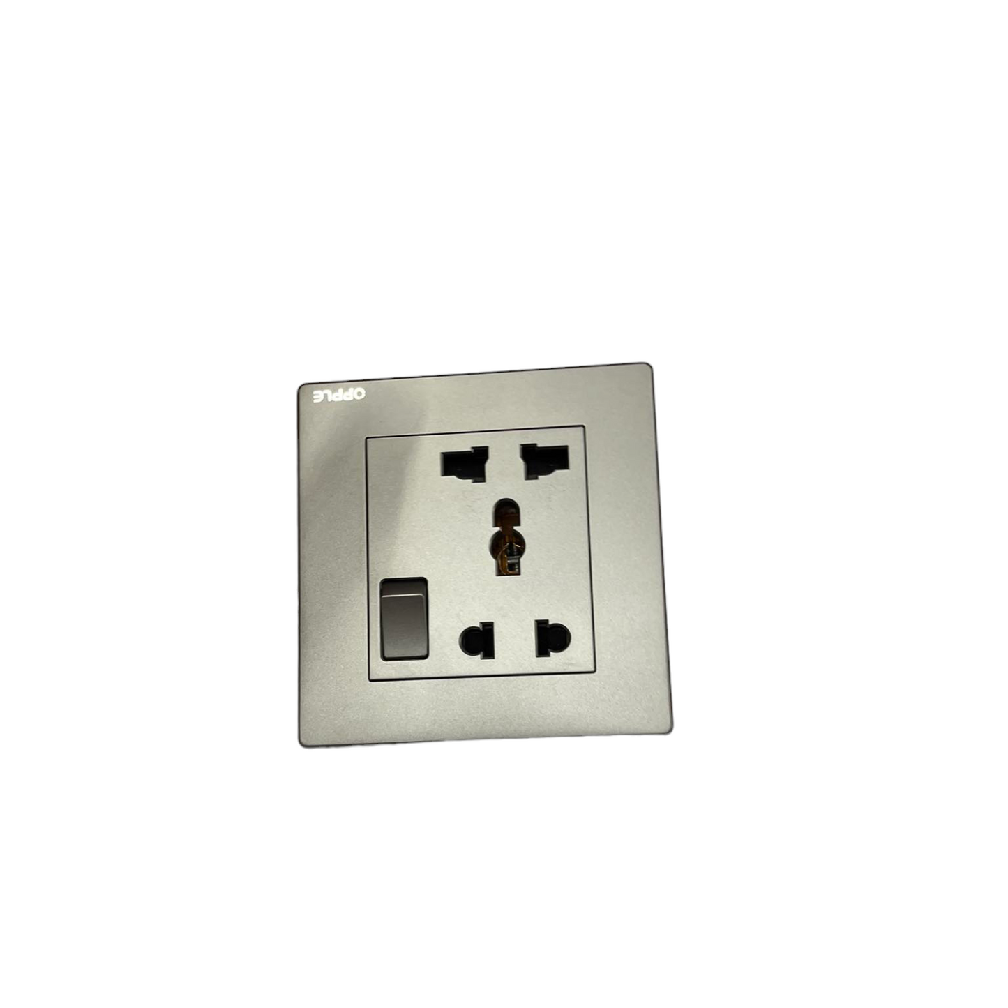 Opple Duplex Universal Outlet with Ground with Switch Control Square Type Gray with Plate Cover 16A 220VF021681A