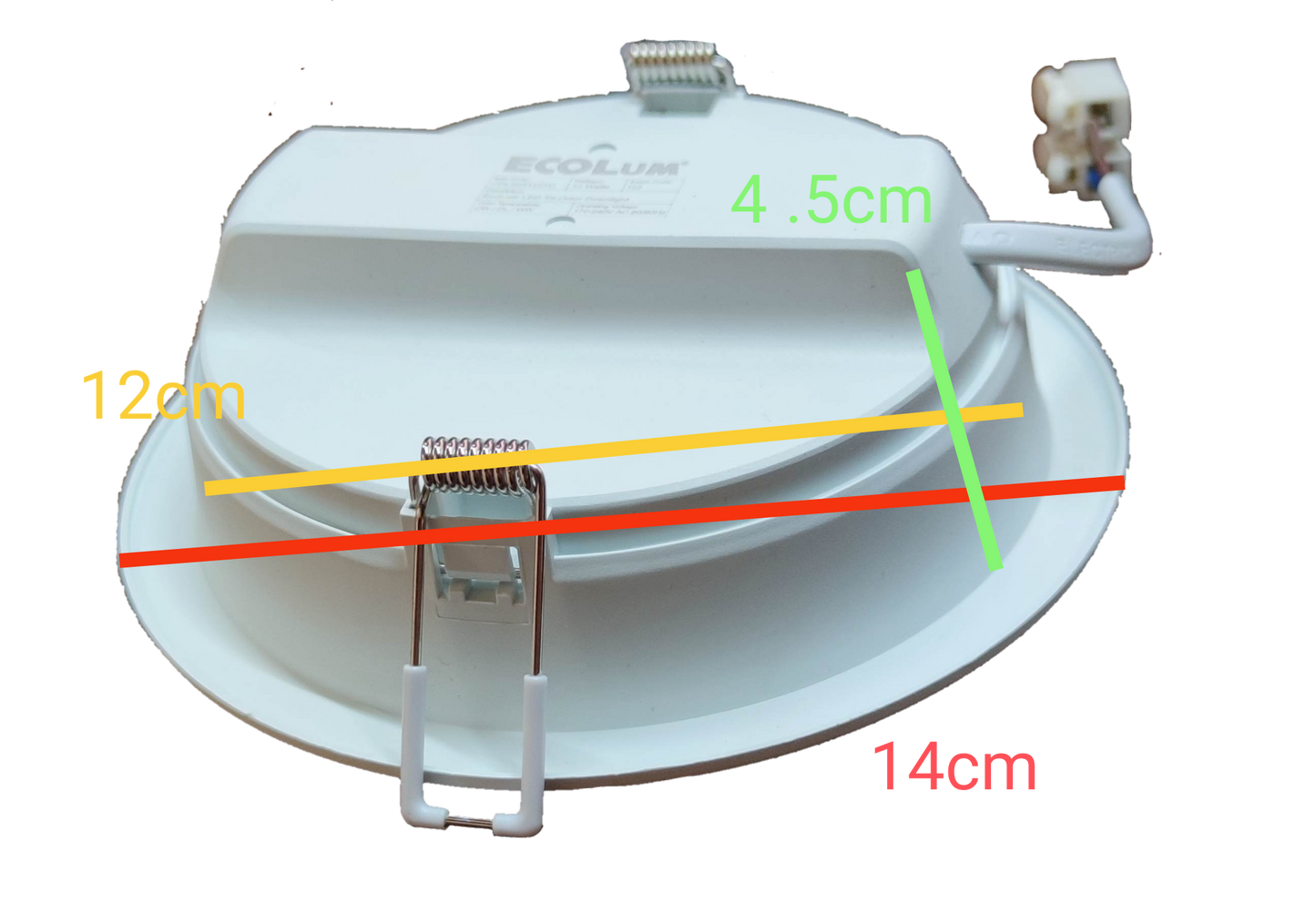 Ecolum Tri Color LED Downlight 12W 220V Warm White Daylight Cool White