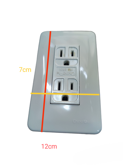 Omni Duplex Flat Pin Outlet with Ground 16A 250V WGD-402+WEP-103