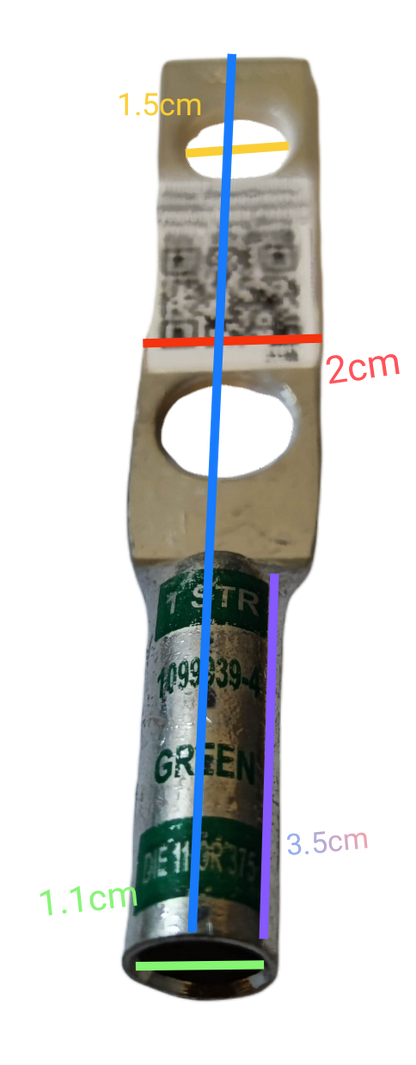 Utilux 38mm Wire Size 1099939-4 Terminal Lugs electrical circuitry part with green label and metal construction
