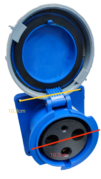 Grippes 125A 2P+E ( 3 Pins) 220V # 3432 Industrial Outlet Chassis Type IEC6309-2