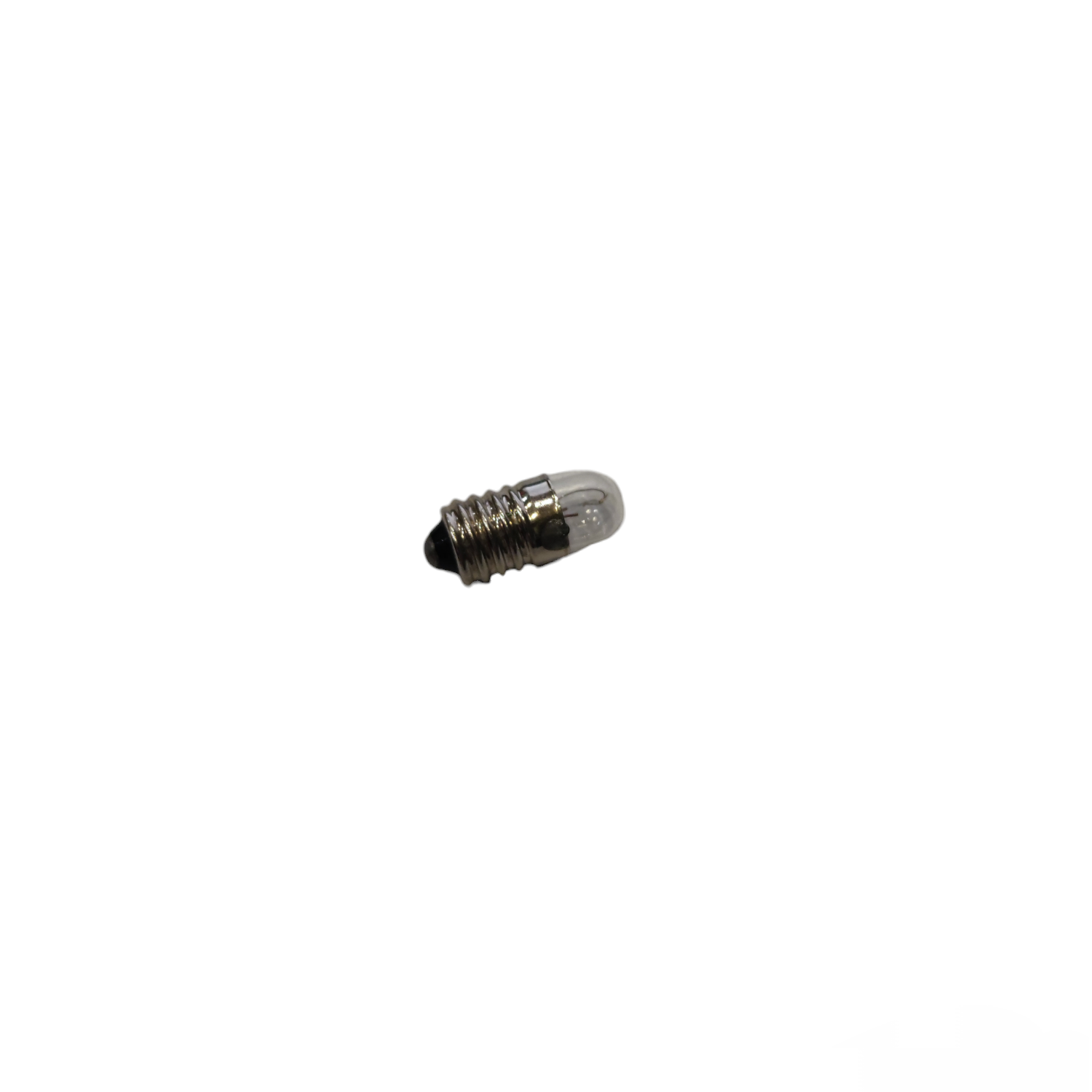 Small cylindrical light bulb on a white background 3W Pilot Lamp 12V E10 Short,  Indicator Bulb Pilot Light Electx Electrical Supply