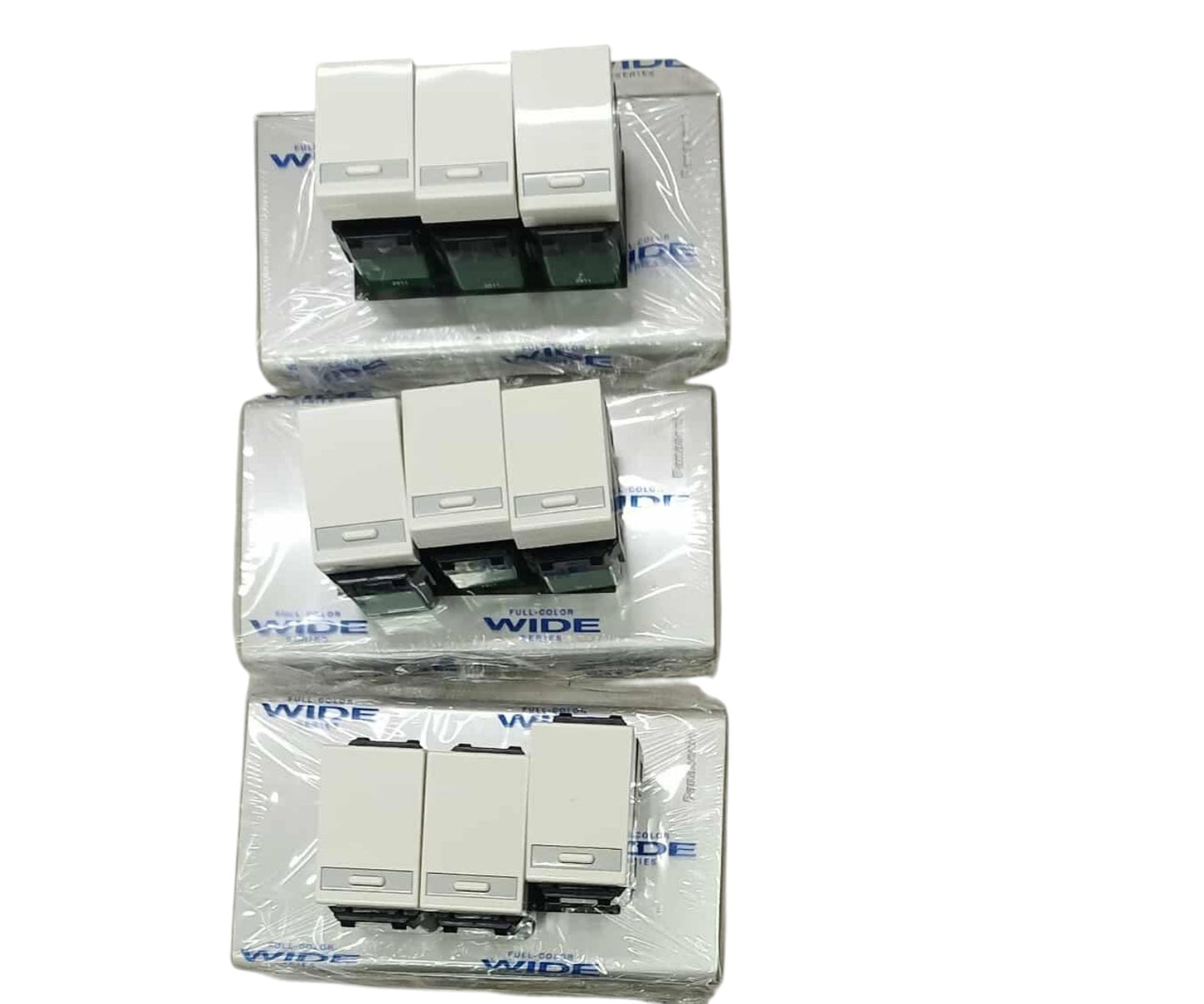 Panasonic Non-Illuminated 3 Gang Switch Refina series 1 way (White Switch Device with Metallic White Plate), 3xWEG5531/WEG6803MW-1