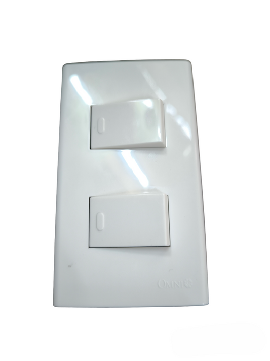 Omni 2 Gang 1 Way Switch Wide Series 16A 250V WWP-112+WWS-213x2