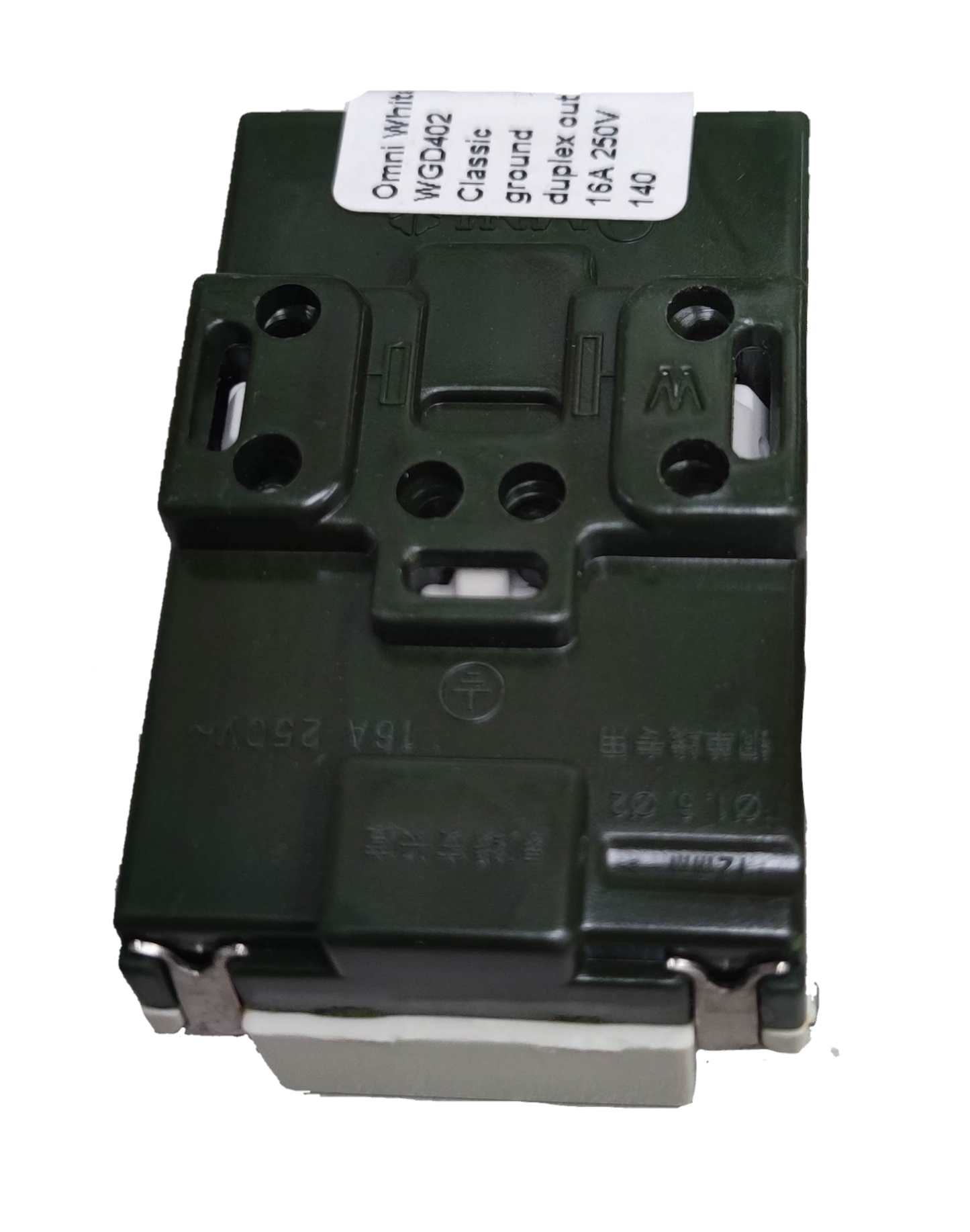 Omni Duplex Flat Pin with Ground Classic 16A 250VAC WGD-402