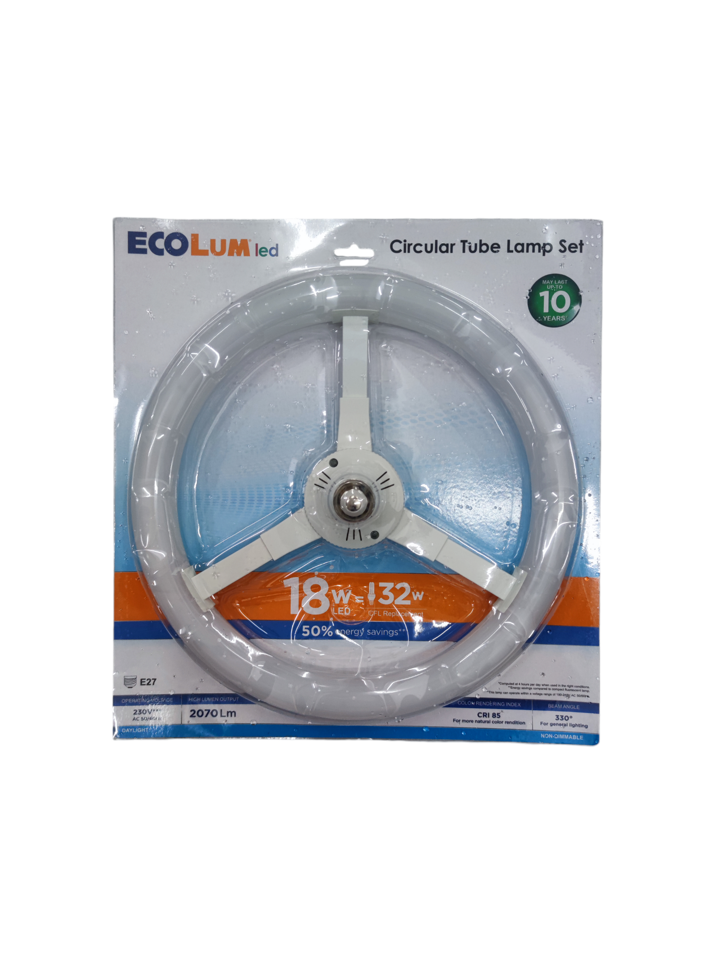 Ecolum 18W LED Circular Lamp E27 220V Daylight 6500K CCT118DL