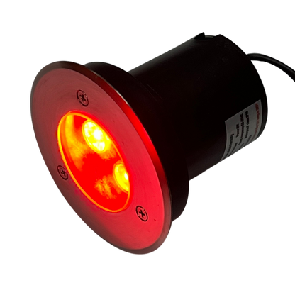 3W 12V LED underwater pool lighting emitting red light with durable housing for pool accessories