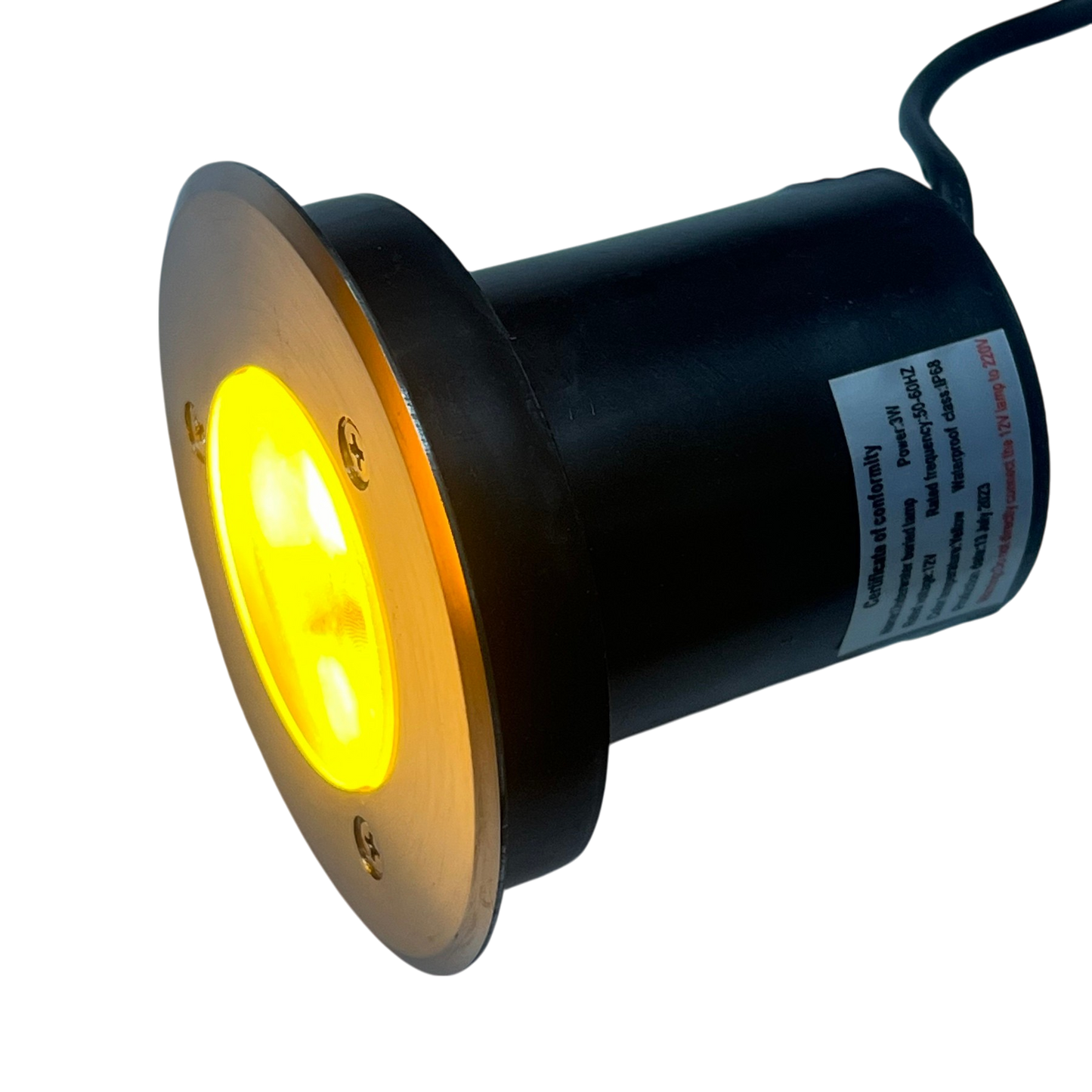 3W LED Pool Lights 12V Yellow Color round underwater light with metal frame from China