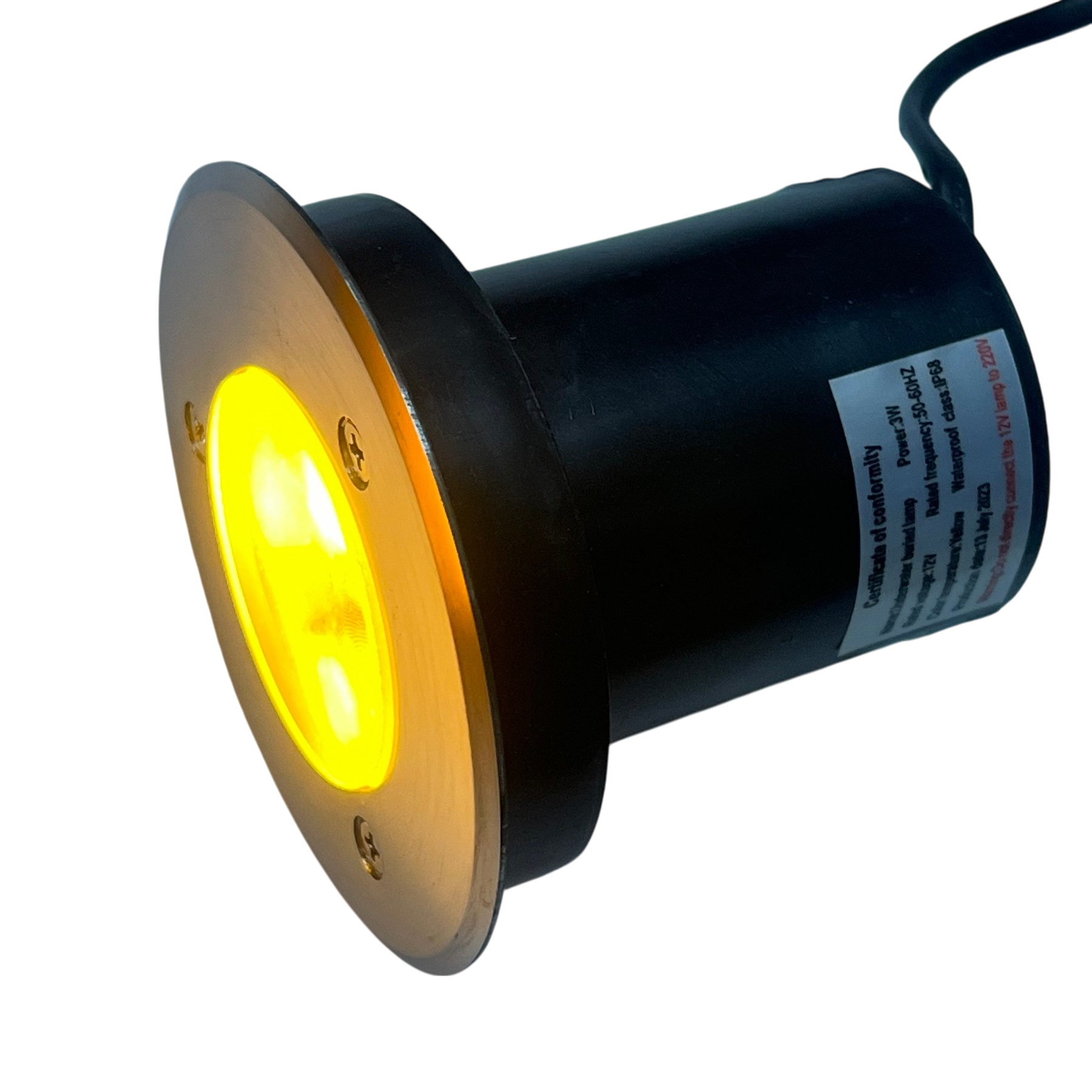 3W LED Pool Lights 12V Yellow Color round underwater light with metal frame from China