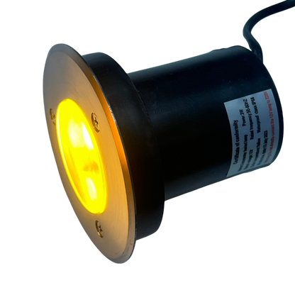 3W LED Pool Lights 12V Yellow Color round underwater light with metal frame from China