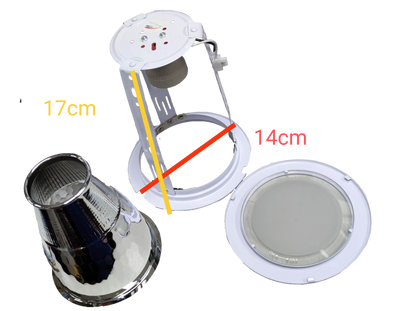 Biglite 4 inch E27 downlight fixture with white trim and metal reflector for lighting installation