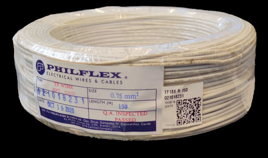 Philflex TF wire 18/7 0.75mm, Hook Up TF wire 0.75mm (White)