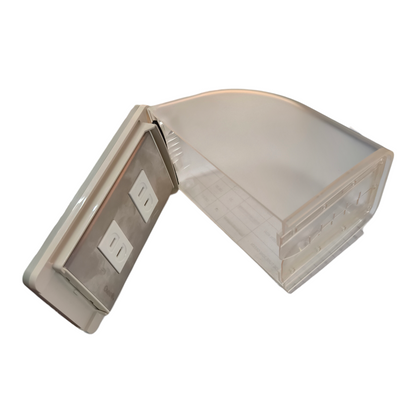 Omni Weatherproof 2 Gang Flat Pin Outlet 15A 250V with Stainless Plate WPP-605+WWP-112S+(WWR-200x2)