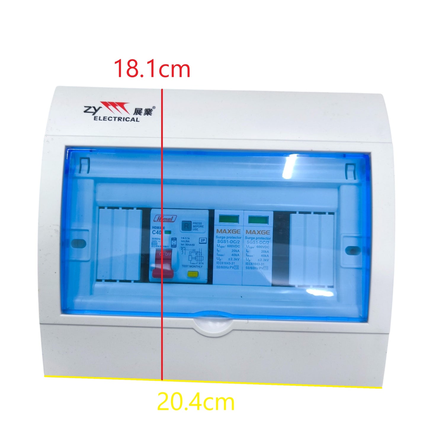 Maxge with Himel 40A 2pole SPD with RCBO Electric Vehicle Charging Port Safety Device with Enclosure Surge Protection Device