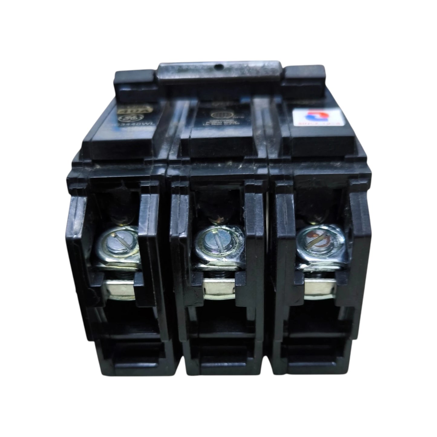 GE 40A 3P Circuit Breaker 3 Pole with three terminals for reliable electrical protection