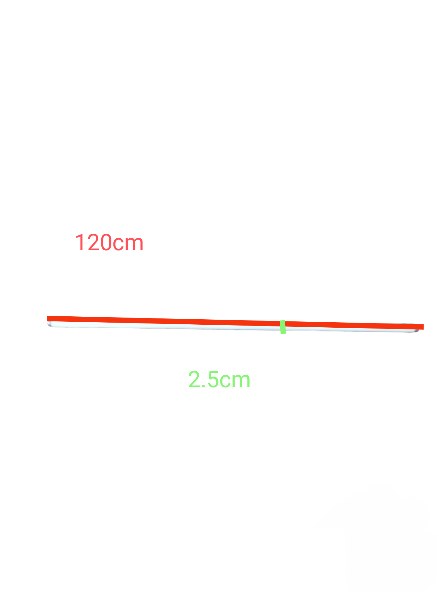 TFC 40W T10 Fluorescent Tube Green compact fluorescent bulb measuring 120cm length and 2.5cm diameter