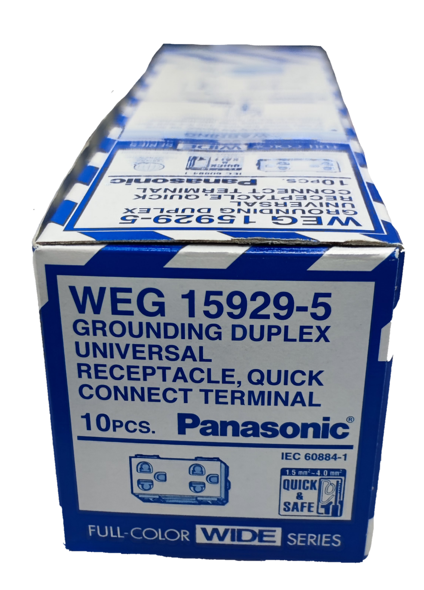 Panasonic Duplex Outlet with Ground Universal 16A 250V (10PCS), Duplex Universal Outlet with Ground, 2 Gang Universal Outlet with Ground WEG15929