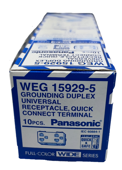 Panasonic Duplex Outlet with Ground Universal 16A 250V (10PCS), Duplex Universal Outlet with Ground, 2 Gang Universal Outlet with Ground WEG15929
