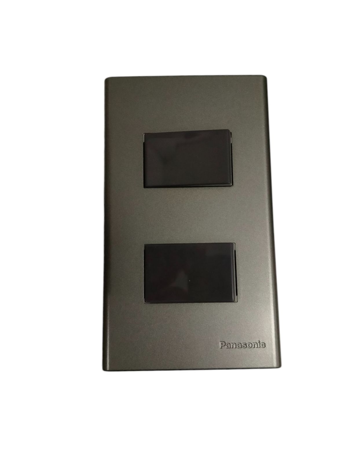 Panasonic 2 Gang 3 Way Switch 16A 250V with Plate Cover Metallic Gray WEG6802MH-1/2XWEG5002HK-5