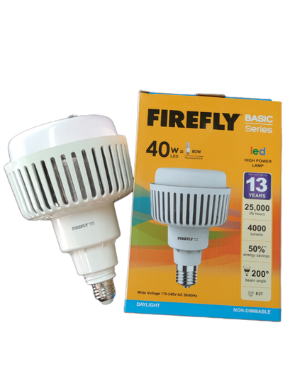 Firefly 40W LED High Power Lamp E27 220V Daylight, 40W LED Bulb