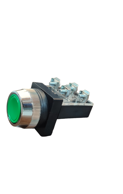 Push Button Switch Green 25mm  6A 2NO/2NC