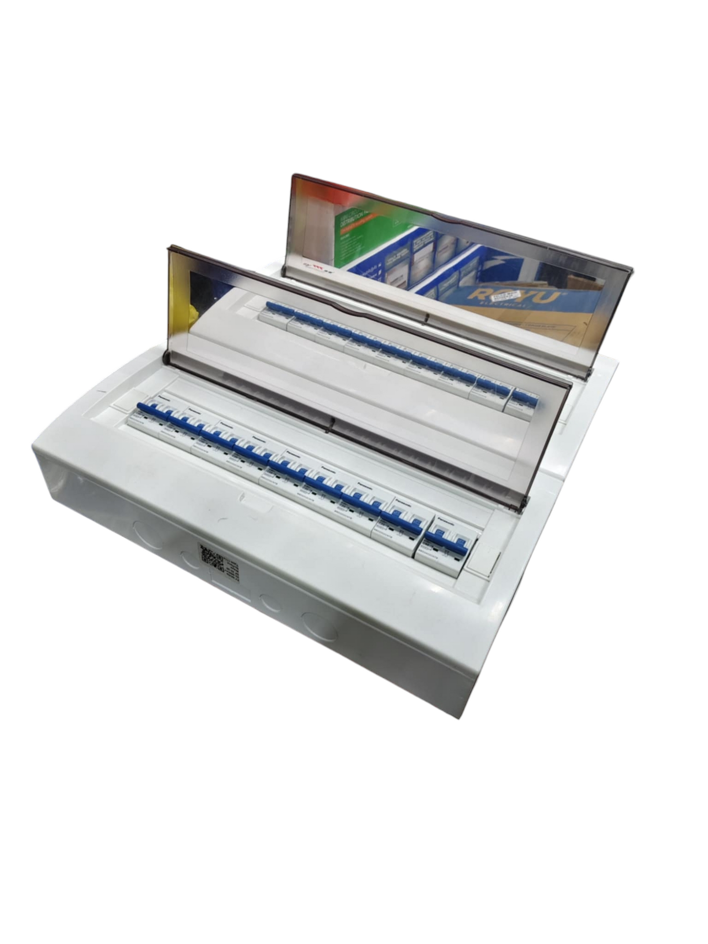 Panel Board 63A 2 Pole Main Miniature Circuit Breaker with 17 Branches 2 Pole  Miniature Circuit Breaker 32 Ways Surface Type Panel Box ZY with 17 Bus Bar 2 Pole (Panasonic Breakers)