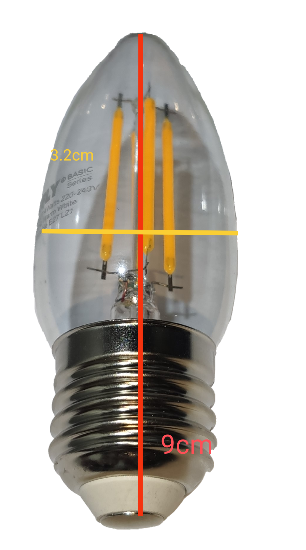 Firefly 4W LED Candle Bulb Filament Type E-27 Warm White 220V, E27 Candle