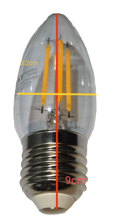 Firefly 4W LED Candle Bulb Filament Type E-27 Warm White 220V, E27 Candle