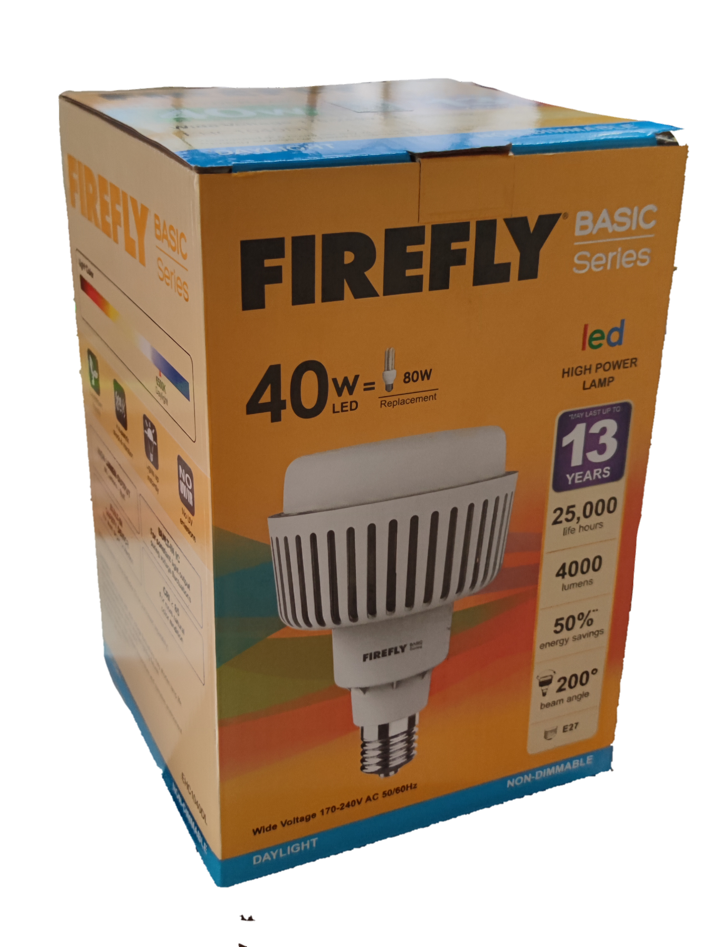 Firefly 40W LED High Power Lamp E27 220V Daylight, 40W LED Bulb