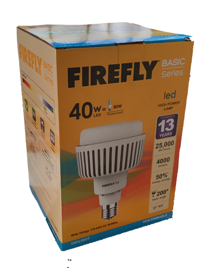Firefly 40W LED High Power Lamp E27 220V Daylight, 40W LED Bulb