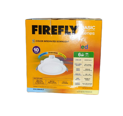 Firefly Tri Color LED Downlight 6W 220V Warm White Daylight Cool White