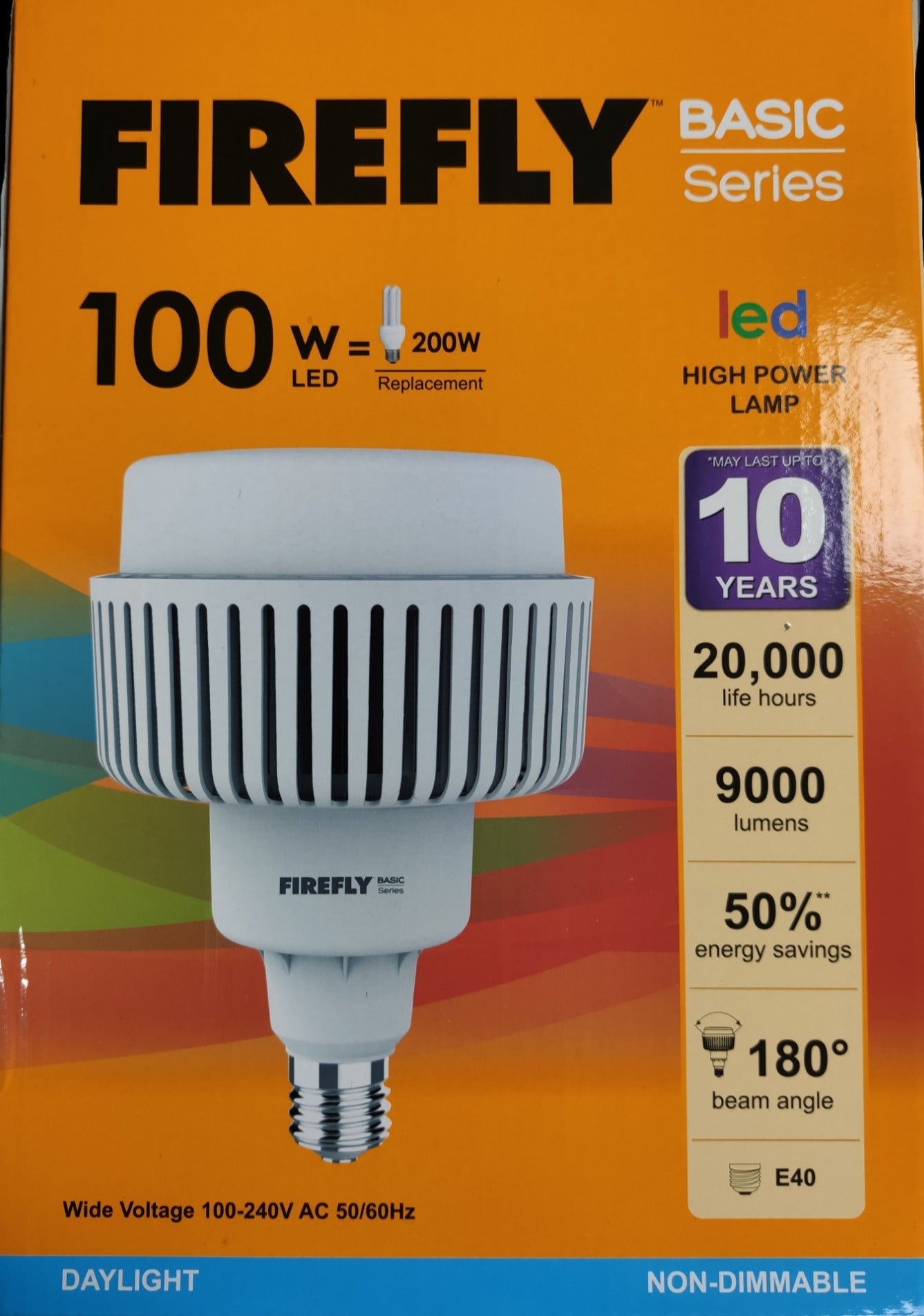 Firefly 100W LED High Power Lamp E40 220V AC 50/60HZ, 100W LED Bulb