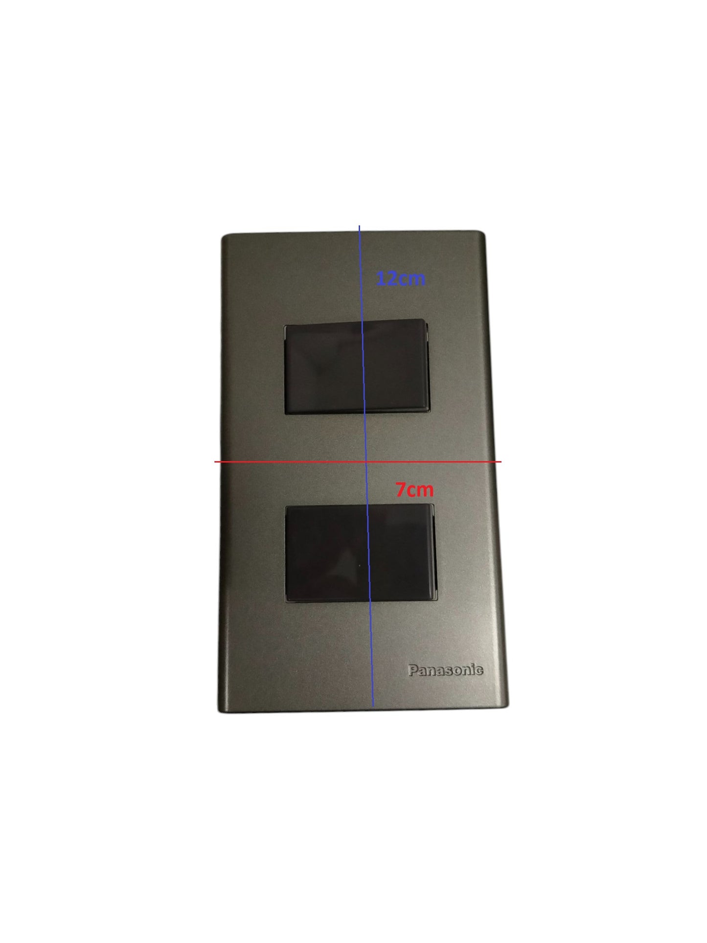 Panasonic 2 Gang 3 Way Switch 16A 250V with Plate Cover Metallic Gray WEG6802MH-1/2XWEG5002HK-5