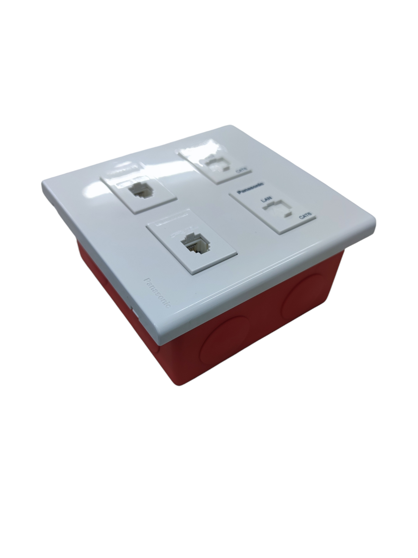 Panasonic 2 Gang CAT6 with 2 Gang Telephone Outlet Data with Voice and Utility Box WEG6804+(2XWEG24886)+(2XWEG2164)+Utility Box