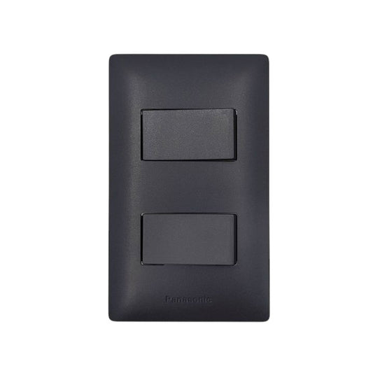 Panasonic 2 Gang 4 Way Switch 3 Device Slim Art Series Metallic Black WSAG6802MB-1/2XWSAG5004MB-5