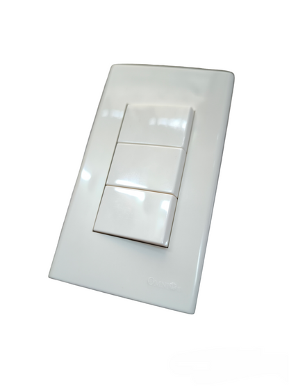 Omni 3 Gang 3 Way Switch with Plate 16A 250V WWP-113+(WWS-223x3)