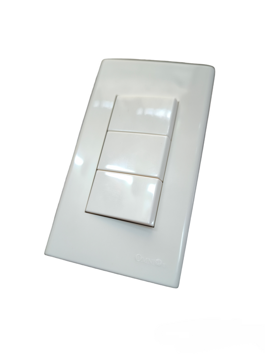 Omni 3 Gang 3 Way Switch with Plate 16A 250V WWP-113+(WWS-223x3)